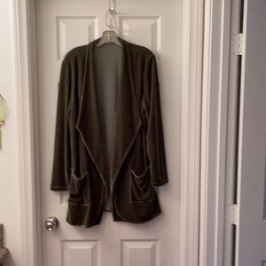 Soft surroundings Moss Green Velour Jacket